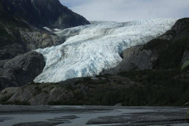 Exit Glacier pours from the Harding Icefield in Kenai Fjords National Park