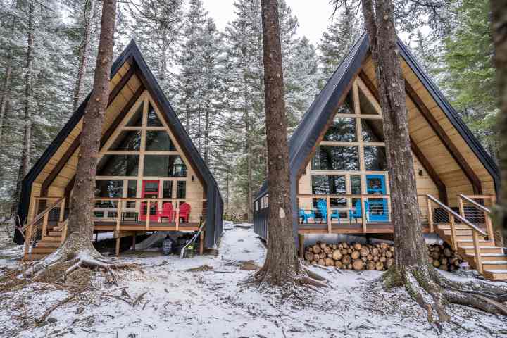 a house covered in snow