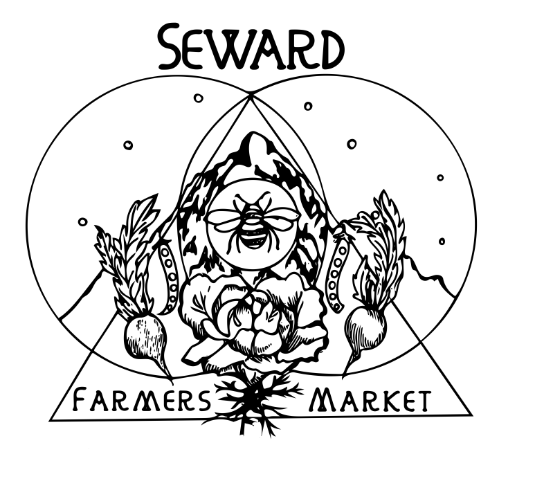 Logo White Seward Farmer's Market Logo